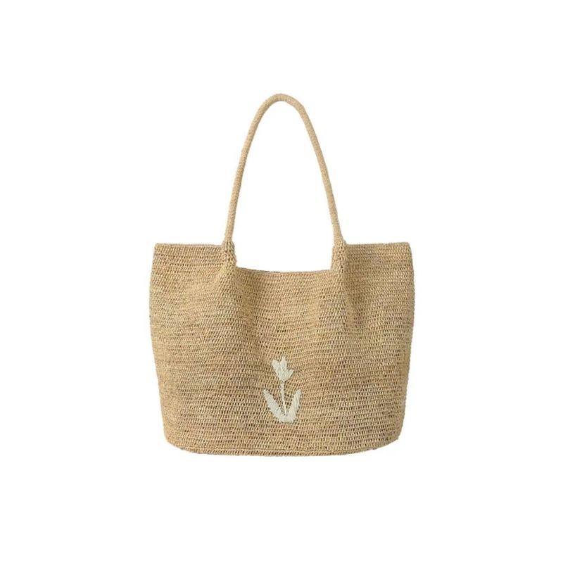 

Премиальная плетеная сумка из рафии, большая вместимость, сумка-тоут, соломенная сумка, женская отпускная пляжная сумка width 40cm * height 37cm