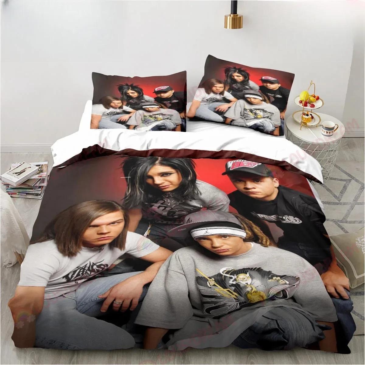 

3D Print Tokio Hotel Bedding Set Soft Comforter Cover With 1/2pcs Pillow Shams For Kids Adults Music Band Excavator Quilt Cover 135x200cm