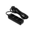 Extension cord, 3 sockets, 3 , with grounding, black