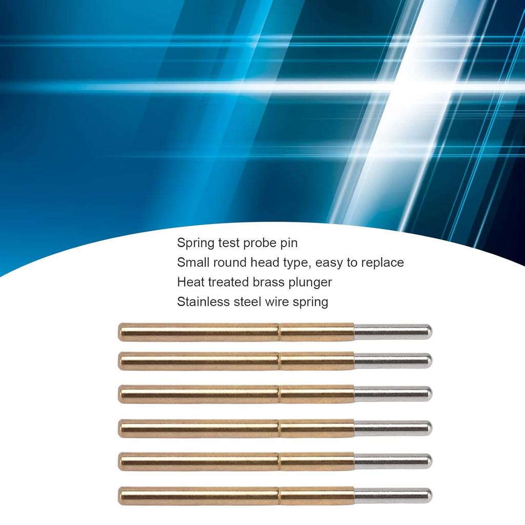 Spring Test Probes, 100Pcs P125-J High Accuracy Round Pogo Pins for PCB Board Testing Contact