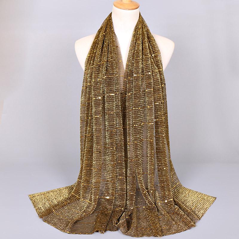 Summer Lurex Glitter Scarf Elegant Lightweight Elastic Shawl For Women Fashion Sparkly Sequined Party Shawls 180*65Cm