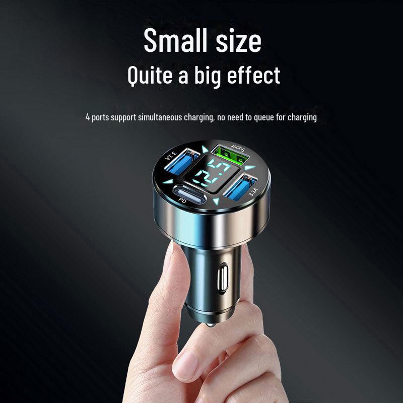 2024 Multi-Function Car Charger Head for Mobile Phones, Compatible with Apple and Huawei
