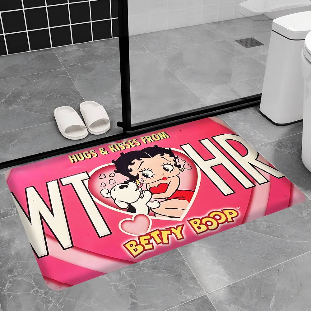 Animation B-Betty B-Boop Bathroom Mat Kids Room Bedroom Decoration Balcony Anti-Slip Doormat Living Room Welcome Rug