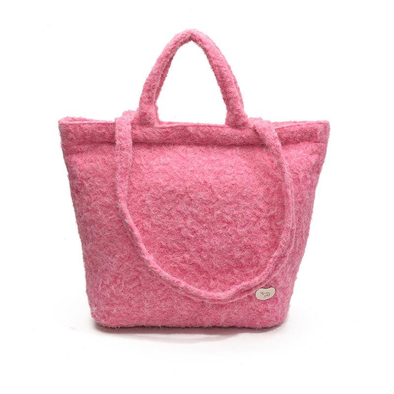 New Lazy Style Plush Shoulder Bag Autumn and Winter Fashion Handbag Bag Casual Large Capacity Women's Work Commuting Bag