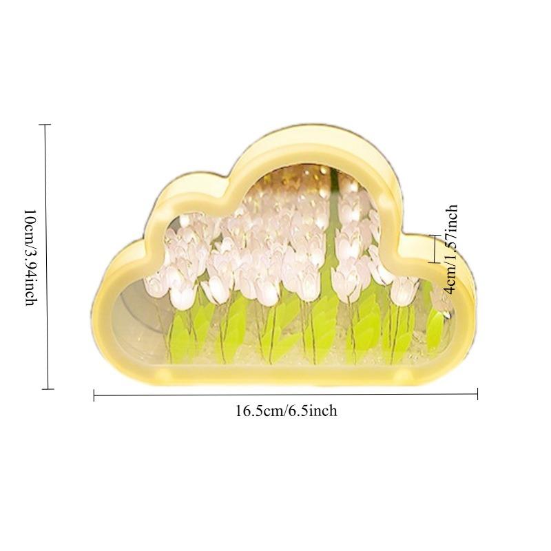 1SET Creative Tulip Flower Sea Night Light Handmade DIY Desktop Decoration Bedside Lamp Ambient Light Ornament Creative Gift
