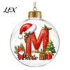 Indoor Outdoor Xmas Hanging Ornaments 26?Letter Acrylic Christmas Ball Ornament, 3D Crystal Style Alphabet Tree Decorations Pendant, Home