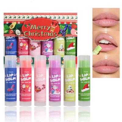 Holiday Lip Balm Collection 6 Pieces Set Fruity Flavored Hydrating and Soothing Lip for Christmas Gifts
