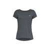 HeatGear Armour Logo Print Crew Neck Sports T-Shirt Women Tops Gray 1328964-012