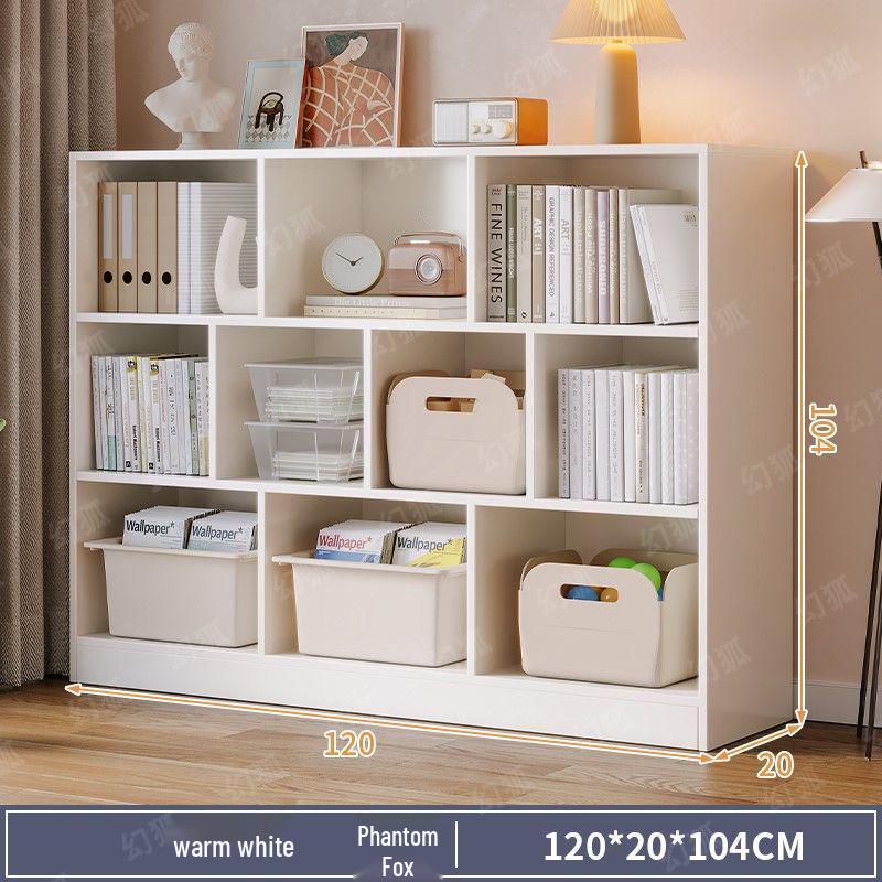 Freestanding Multi-Layer Bookshelf and Storage Cabinet for Bedroom