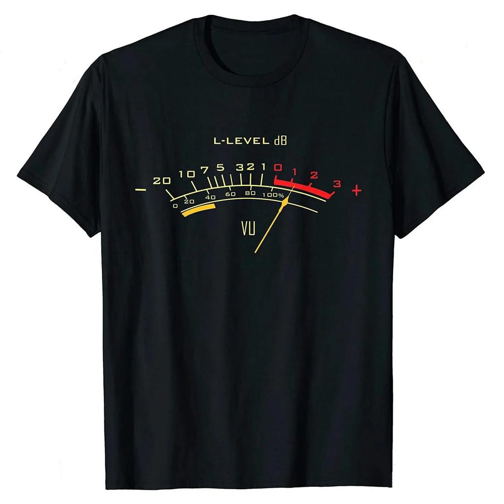 Funny Sound Engineer Analog VU Meter TShirt 100 Cotton ONeck Summer Short Sleeve Casual Mens Tshirt Size S3XL