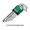 9 Pieces/Set Allen Keys Hexagon Key Hand Tools Equipment Repairing Hex Wrench L Type for Bike