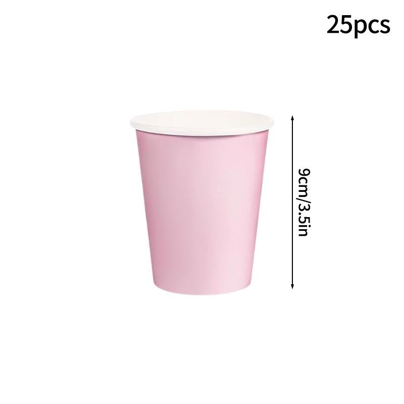 Birthday Party Tableware Set Pink Purple Disposable Paper Plates Napkins Cups Party Decor Wedding Baby Shower Party Supplies