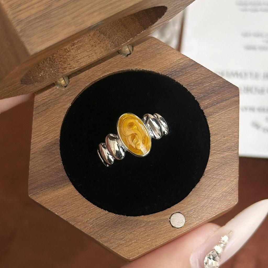 Xiaohongshu hot sale French new gradual change Doudou ring tiger eye stone autumn and winter must open