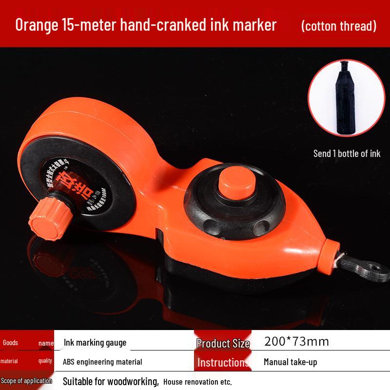 

King Ink Marker & Woodworking Scriber: Manual Chalk Line Hand-Crank Tool for Layout & Decoration.