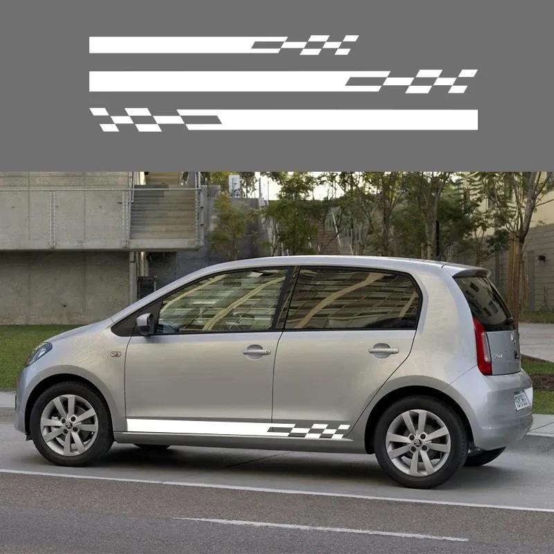 Fashion Racing Stripes Car Stickers Decoration for Skoda Fabia Karoq Citigo Visions SuperB The Yeti Octavia Vinyl Sticker