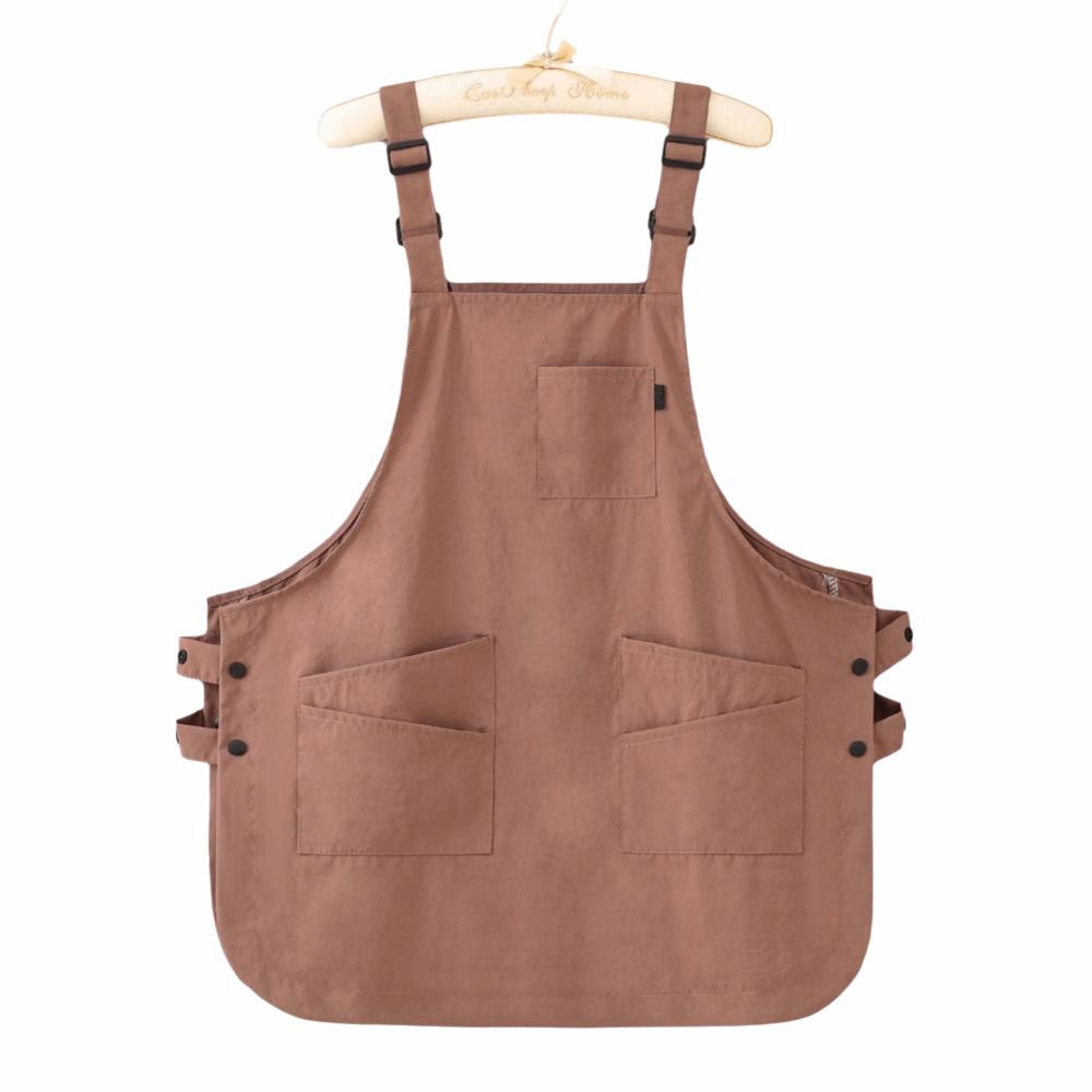 Adjustable Kitchen Apron Waterproof Cooking Apron Working Overalls Vest-Style Apron  Coffee Shop коричневый