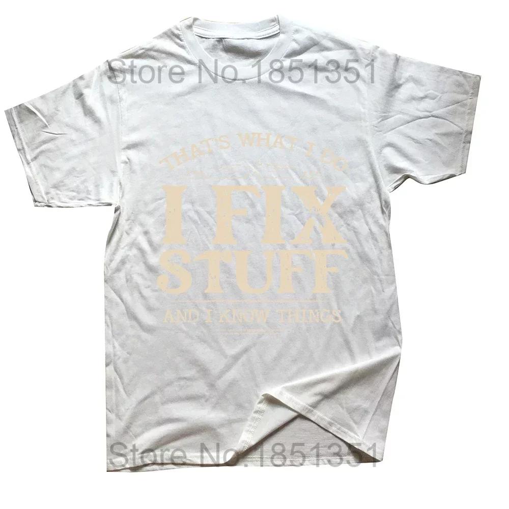 Vintage Screw Wrench Opener Mechanic TShirts Men Car Fix Engineer Cotton Tee Short Sleeve Funny T Shirts Top Tee Mens Clothes