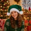 Knitted Fabric Christmas Beanie Hat Crochet Design Winter Santa Hat Holiday Knit Cap  Winter Season