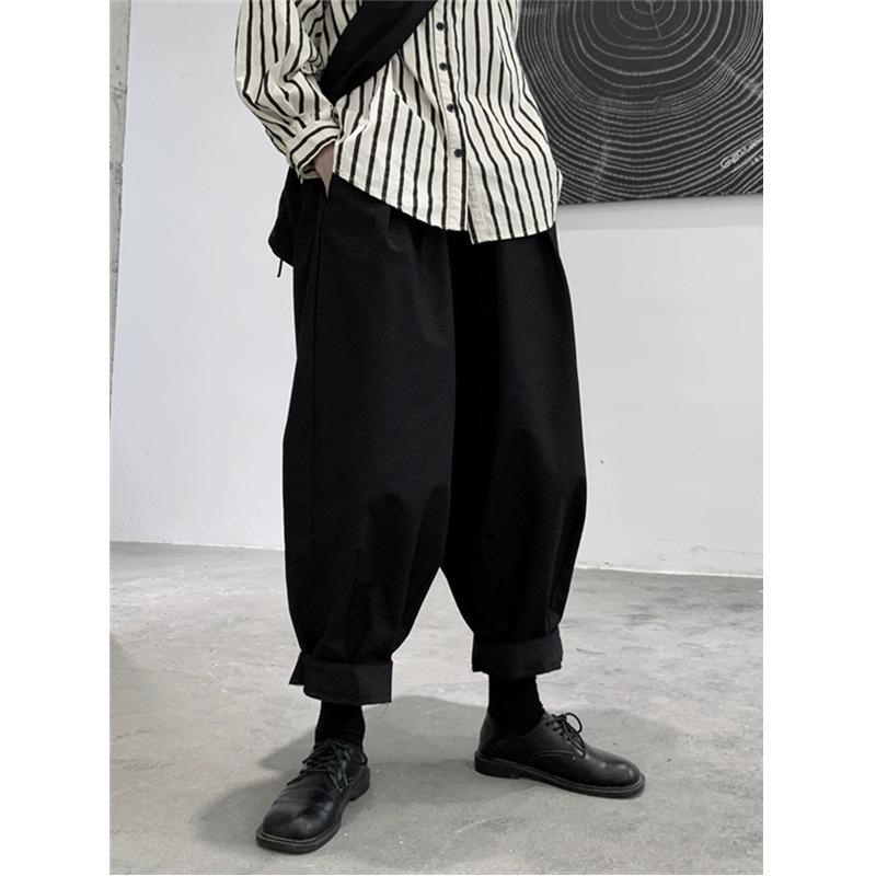 Women s 2026 Spring/Autumn Plus Size Dark Casual Loose Carrot Pants One Size чёрный