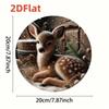 Cute Little Deer In Snow Tin Sign Vintage Metal Plaque Winter Forest Wall Decor