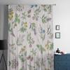 Verschiedene handgezeichnete Kräuter und Blumen auf zarten rosa Chiffon-Transparentgardinen Wohnzimmer Schlafzimmer Fenster Voiles Tüllvorhang