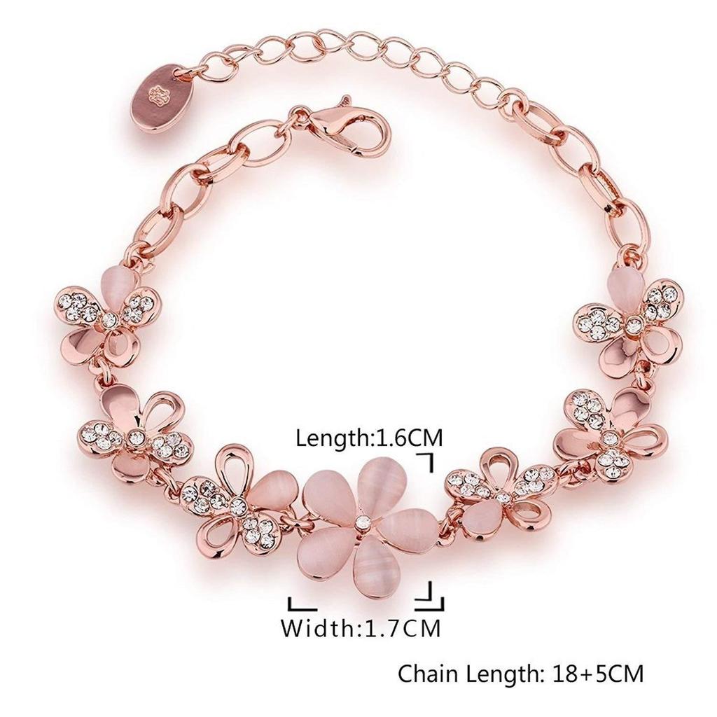 Kvinners smykker armbånd Stilig rosegullbelagt krystallarmbånd armring Smykker for jenter og kvinner