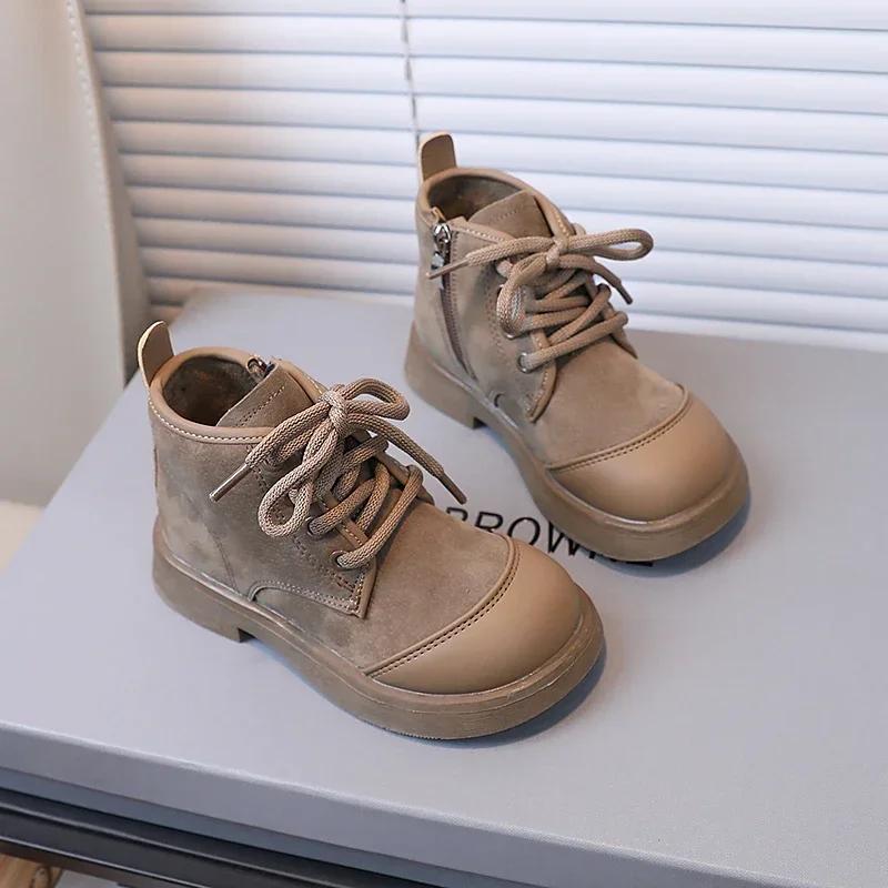 Classic Girl's Ankle Boot Versatile Patchwork Winter Boots for Children Fashion Warm Non-slip Kids Causal Boys Cotton Boots New