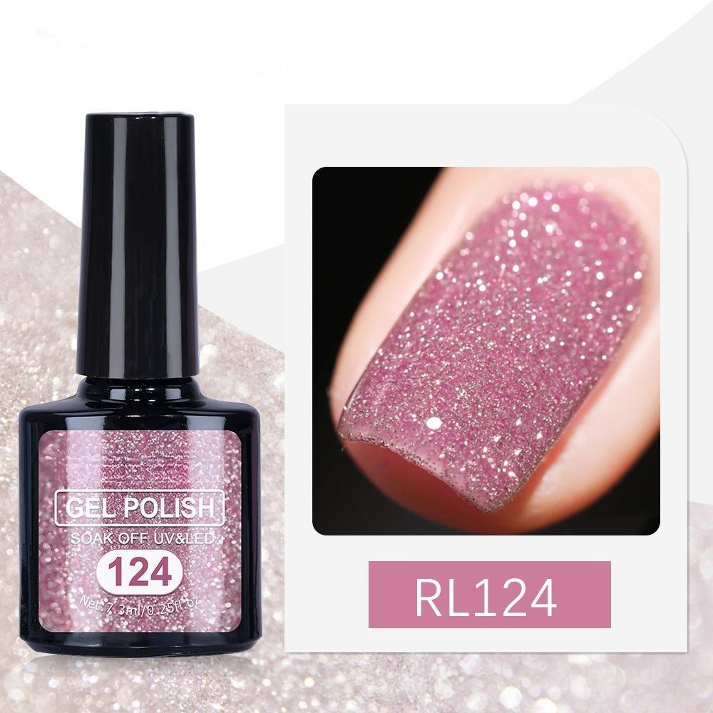 

7,5 мл гель-лак для ногтей с блестками, замачиваемый УФ-светодиодный гель-лак для дизайна ногтей, маникюр розовый