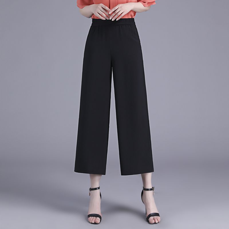 

Loose Pants Women s Pants Summer 2025 New Arrival Middle-Aged Mom High Waist Loose Straight-leg Thin Casual Pants Cropped Pants Black XL recommended 45.00 kg-57.50 kg