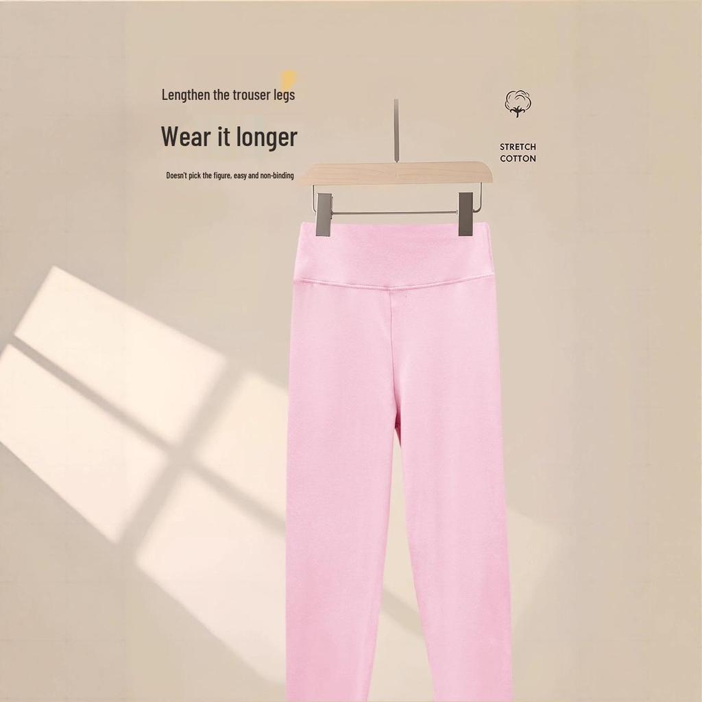 Women's High Waist Seamless Thermal Fleece-Lined Knit Leggings for Winter