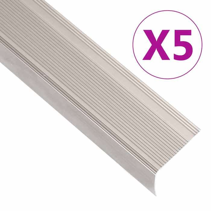 VidaXL Stair Nosing L-shape 5 Pcs Aluminium 90 Cm Champagne, Stair Treads, Stair Edges, Stair Profiles, 146751