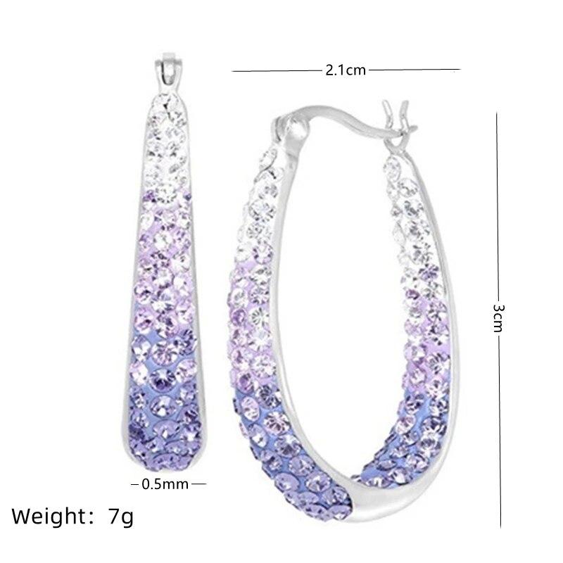 1 par Klassisk Retro Stil Dubbelfärgade Helt Diamant Cirkel Enkla Damörhängen