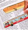 1pc Cartoon bus Magnetic Bookmark Ruler Student Cute High-value Bendable Ruler Special-shaped Magnetic Ruler