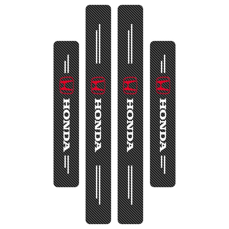 4 ks Ochranné nálepky na prahy dveří z uhlíkových vláken pro Honda Civic Odyssey Vezel Accord Pilot Fit XRV CRV HRV Dio