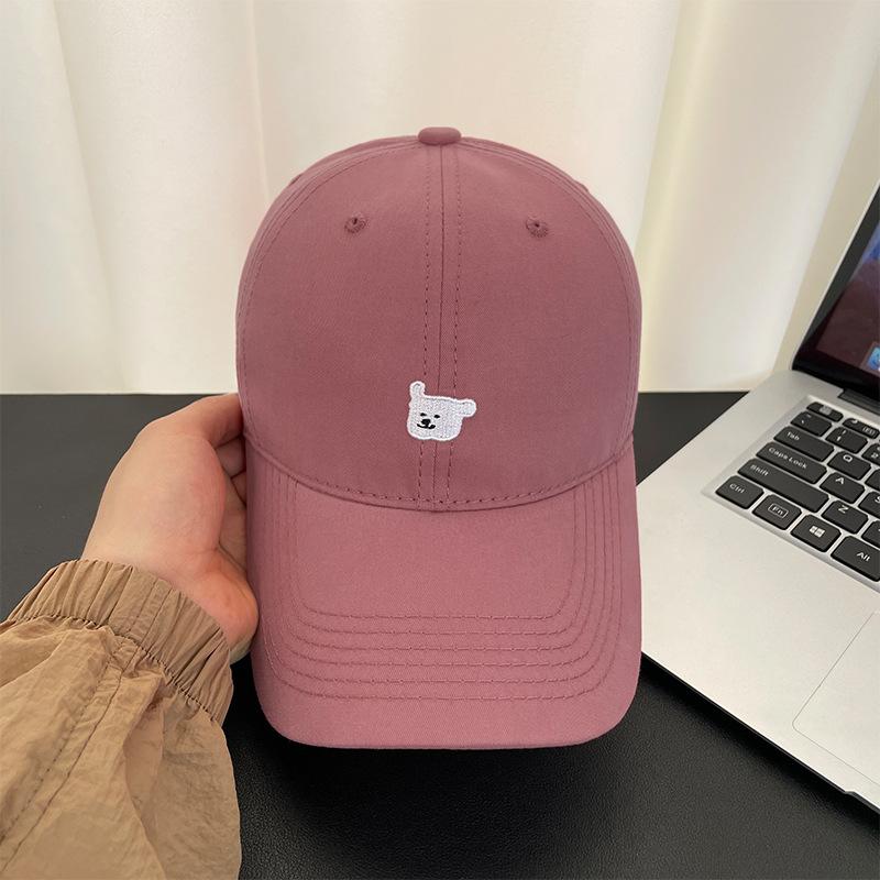 Puppy Embroidered Baseball Cap Women's Four Seasons Versatile Wide Brim Soft Top Cap Show Face Little Couple Tide Sun Hat