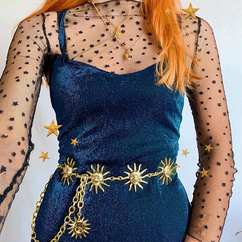 Buy Womens Crescent Moon Belt Gold Sun Metal Goth Punk Witch Waist