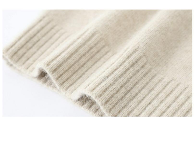 New Pure Wool Sweater for Middle-Aged & Elderly Women - Stylish, Warm, Half-High Collar, Thickened for Autumn/Winter