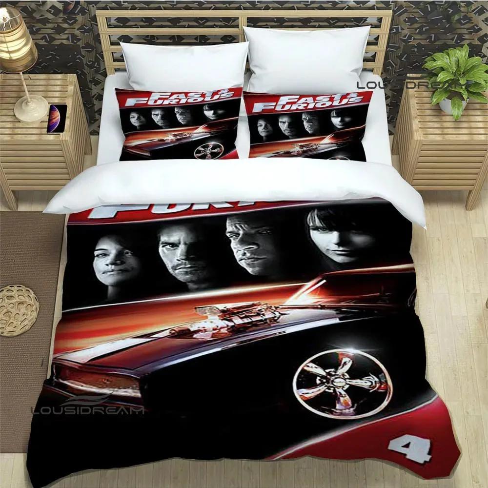 Set da letto stampato Fast & Furious set di biancheria da letto squisito set copripiumino copriletto set da letto lusso regalo di compleanno
