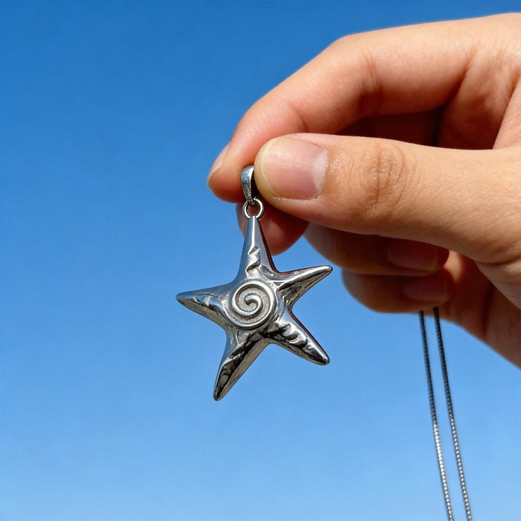 Bohemian Starfish Necklace Stainless Steel Snake Chain Minimalist Jewelry For Women Men