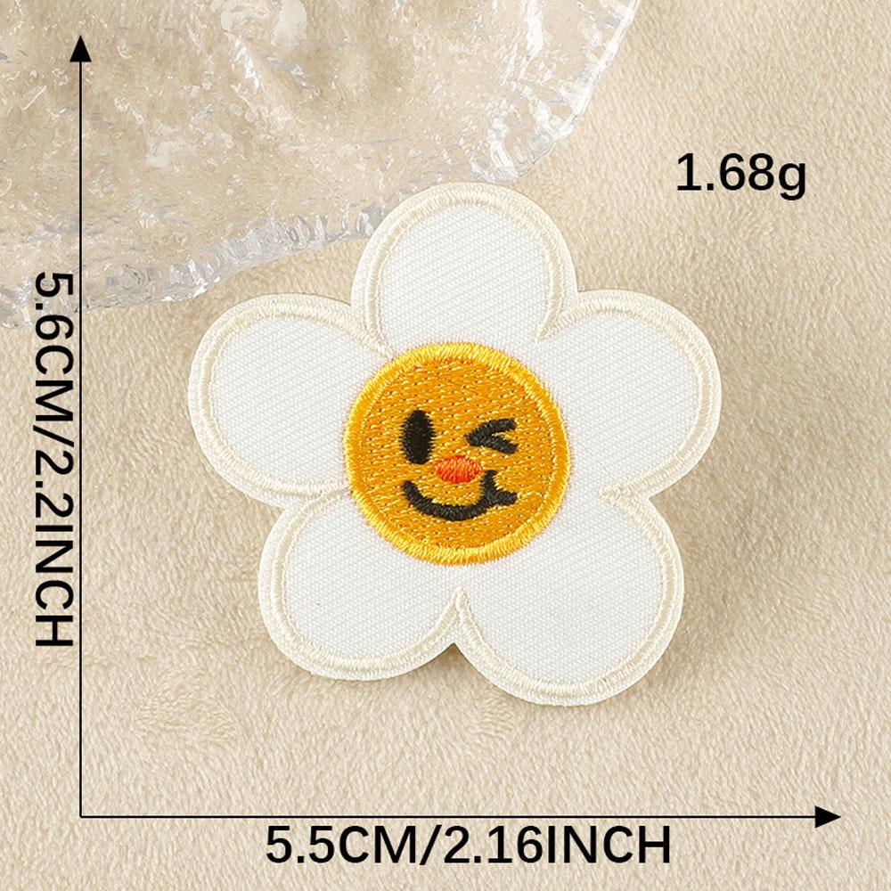 Letter Flower Self-adhesive Embroidery Badge Patches for DIY T-shirt Jeans Backpack Clothing Appliques Decor Sticker