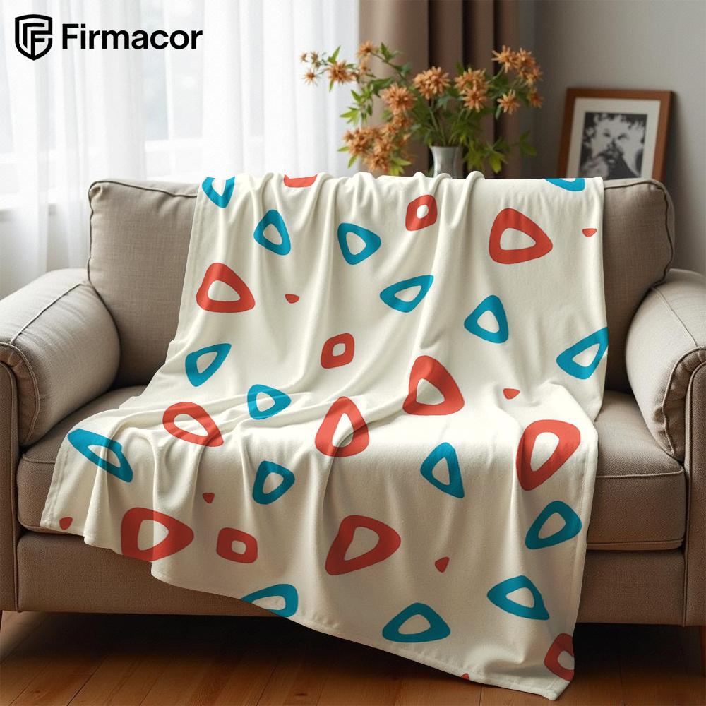 Geometric Triangle Doodle Lightweight Microfiber Soft Christmas Fleece Blanket Warm Cozy Throw for Sofa Office Travel All Season