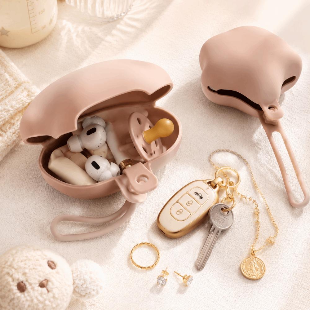 Scatola portaoggetti portatile in silicone a forma di stella Contenitore per succhietto Borsa portaoggetti per passeggino Per passeggini