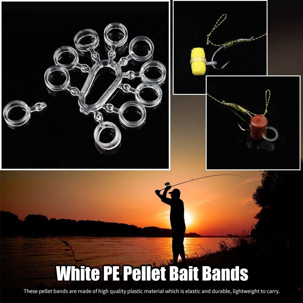 

20Pcs Stretcher White PE Pellet Bait Bands Circular Bait Ring pellet lure Baitbands Carp Fishing