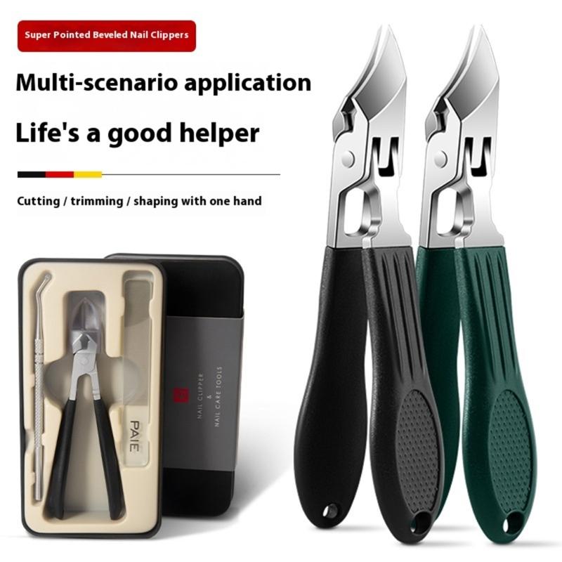 Tagliaunghie Inclinato con Ampia Apertura della Ganascia per Unghie Spesse dei Piedi con Manico Ergonomico e Pratico Pedicure in Acciaio Inossidabile