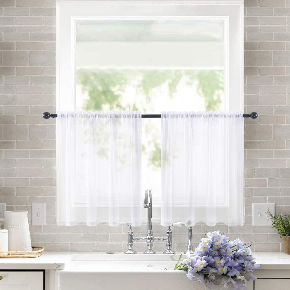 Simple Solid Color Short Curtain Living Room Bedroom Kitchen Counter Partition Curtain Curtain Gauze Curtain
