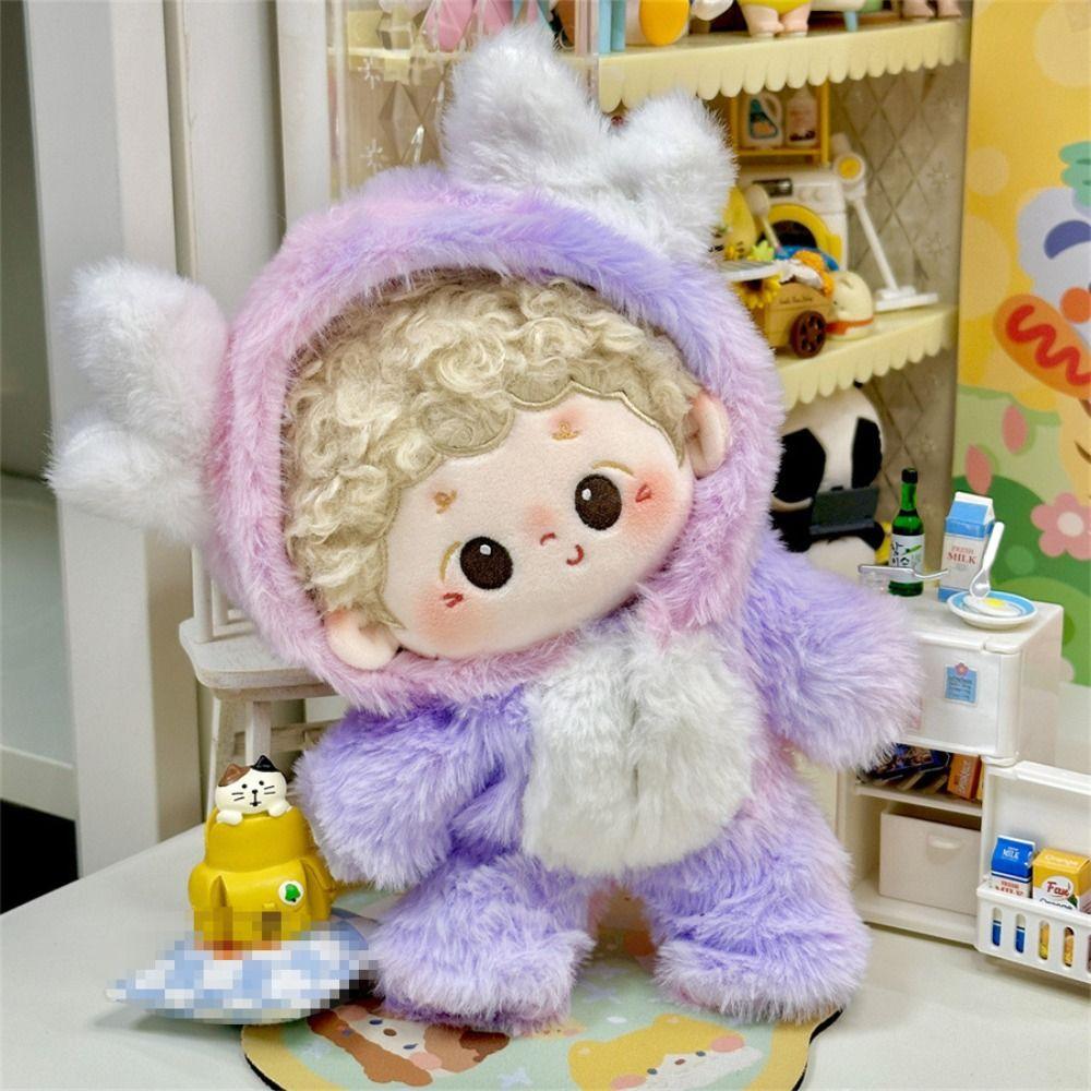 Mini Idol Doll Outfit Cartoon Doll Overall Suit Cute Cotton Doll Clothes for 10cm/20cm Cotton Doll