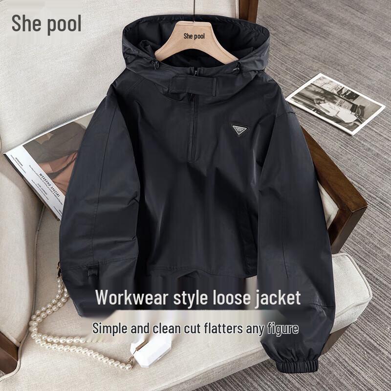 

Women s Petite Loose Hooded Workwear Jacket L