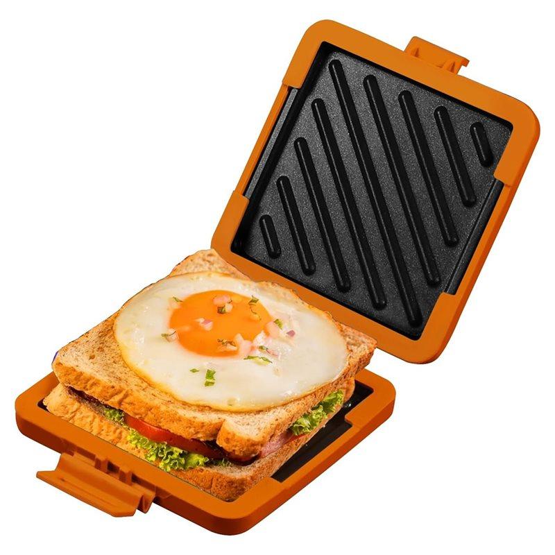 

ABWR-Dishwasher Safe Microwave Sandwich Maker, Toast Function, No Electricity Required, Fast Cooking(Orange) оранжевый
