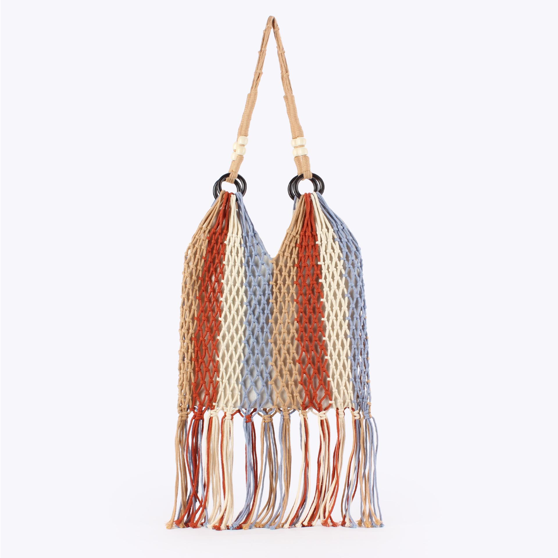 

Women s Versatile Hand-Woven Tassel Bag for Casual Beach and Photography