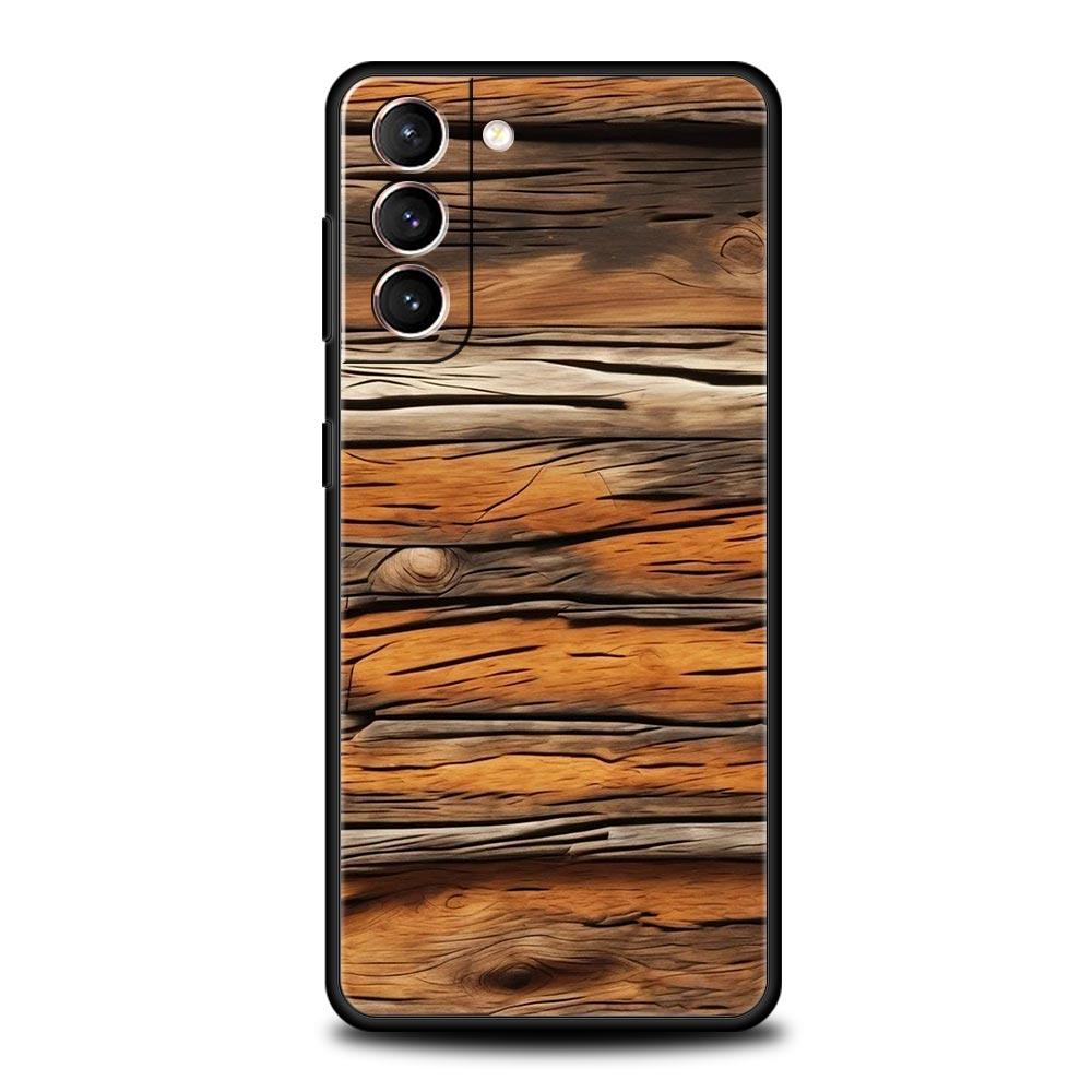 Luxury Vintage Wood Grain Pattern Phone Case for Samsung Galaxy S26 S25 S24 S23 S22 S20 S21 FE Ultra S25 Edge Plus 5G Soft TPU